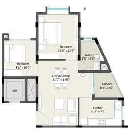2 BHK Flat in Sriyam The Crest in Patharagadia, Bhubaneswar - Image 913182