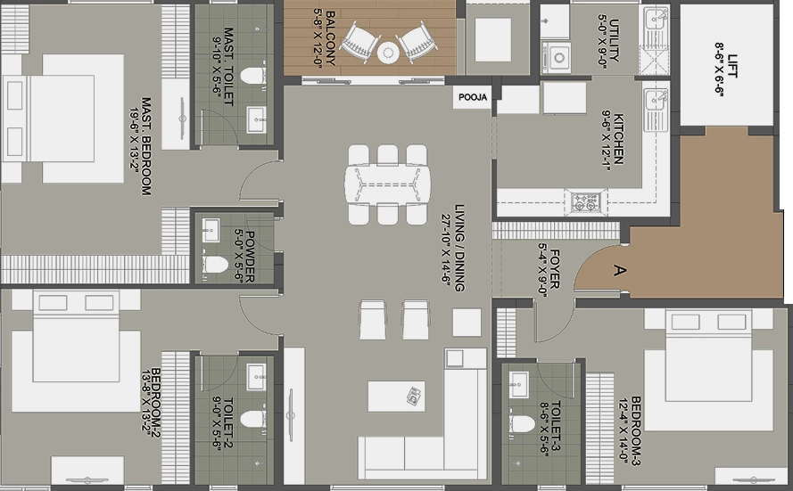 3 BHK Flat in Krishna Unnati in Alwarpet, Chennai - Image 912807