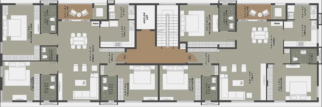 Floor Plan of Krishna Unnati in Alwarpet, Chennai - Image 391166