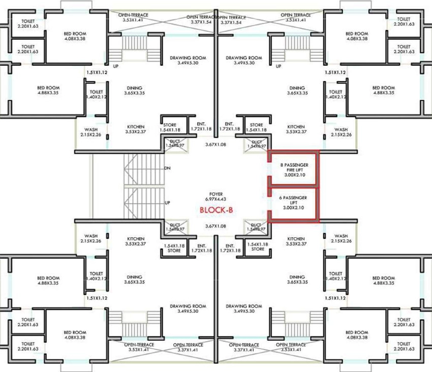 Floor Plan of Nila Ananta Heights in Nava Vadaj, Ahmedabad - Image 391178