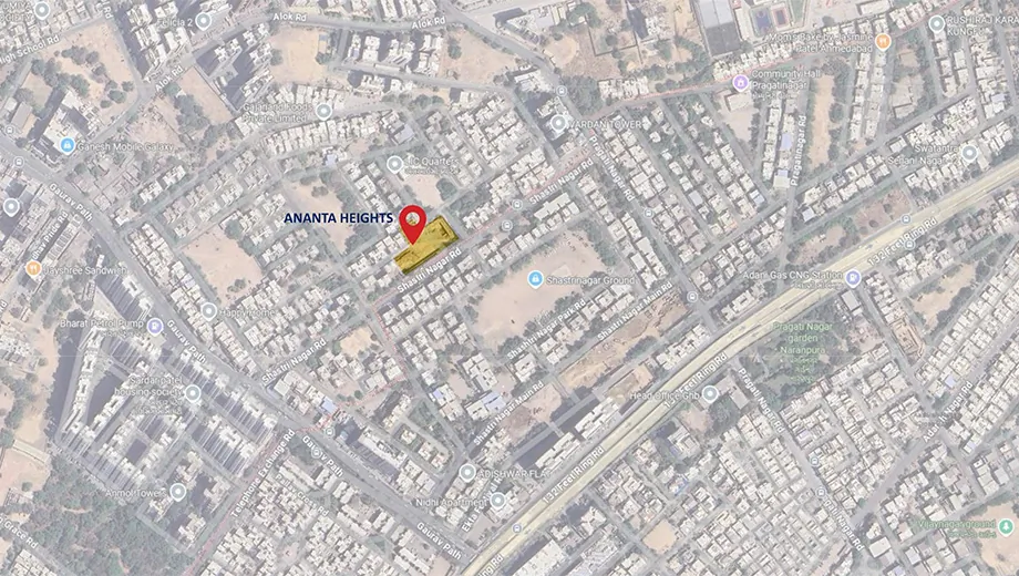 Location of Commercial Nila Ananta Heights in Nava Vadaj, Ahmedabad - Image 391182