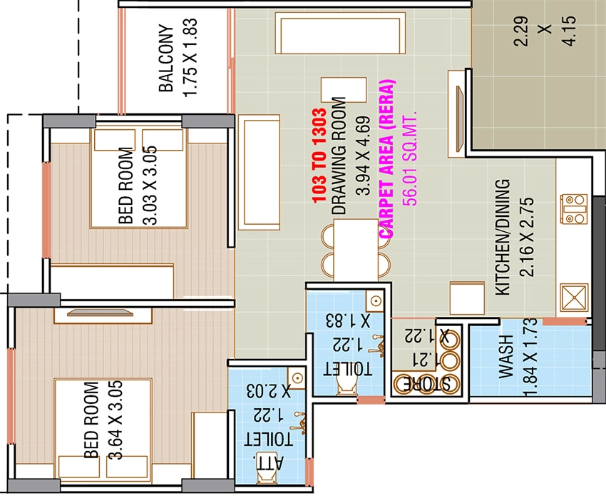 2 BHK Flat in Nilkanth Dharm Skyview in Hathijan, Ahmedabad - Image 912810