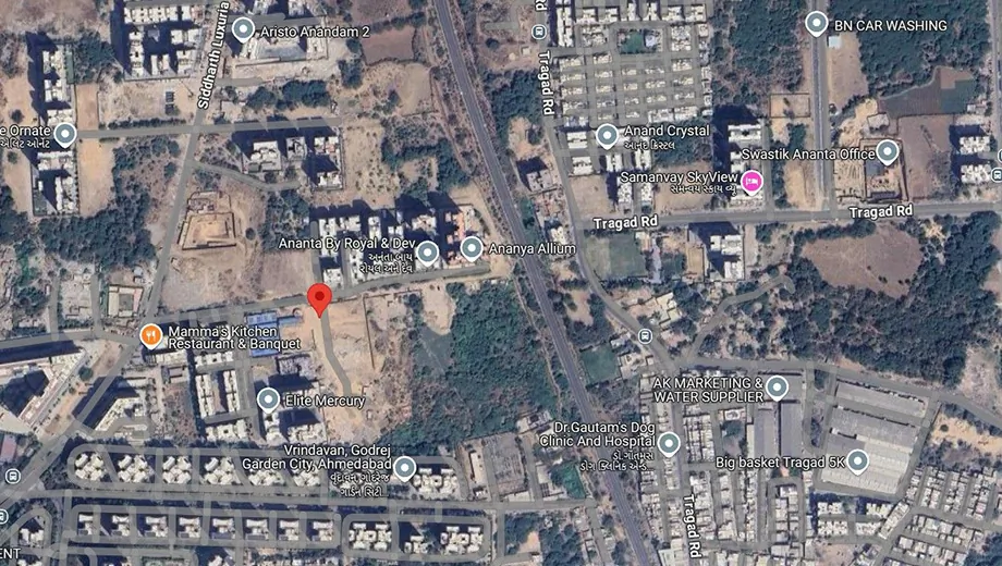 Location of Commercial Om The Amber in Tragad, Ahmedabad - Image 391219