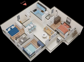 3 BHK Flat in Boudha Kamalini Tower in Raghunathpur, Bhubaneswar - Image 915491