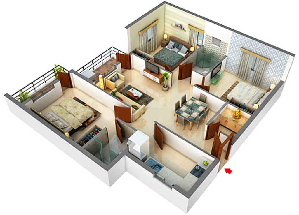 3 BHK Flat in Boudha Kamalini Tower in Raghunathpur, Bhubaneswar - Image 913003