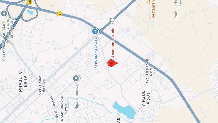 Location of Commercial Omkar Anantam Luxuria in Hathijan, Ahmedabad - Image 391229