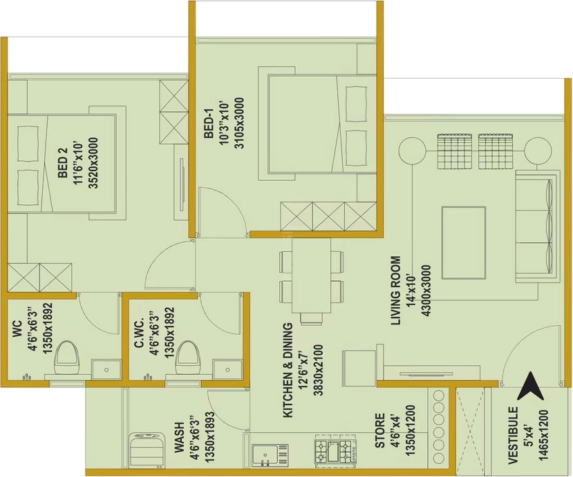 2 BHK Flat in Devashish Origin X in Lambha, Ahmedabad - Image 912822