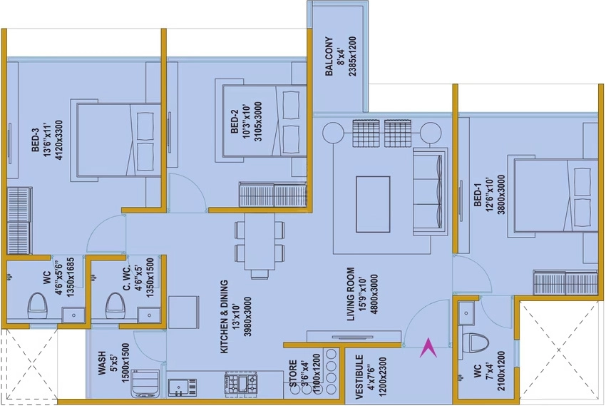 3 BHK Flat in Devashish Origin X in Lambha, Ahmedabad - Image 912824
