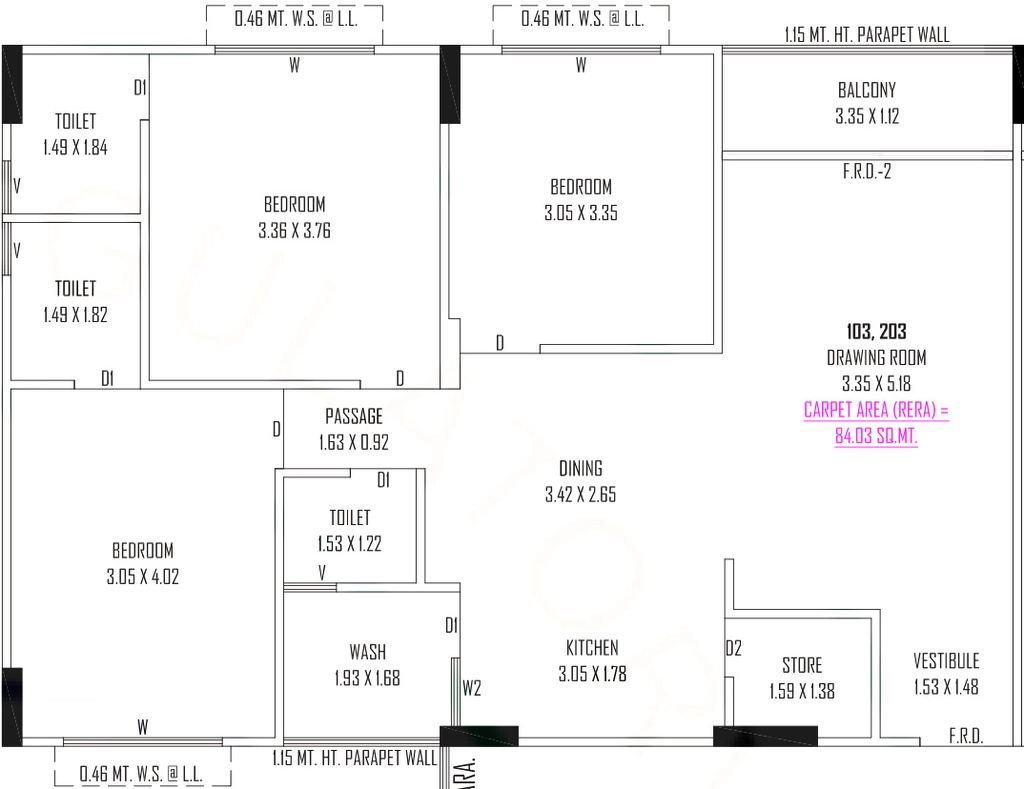 3 BHK Flat in Shree Oscar Miracle in Hanspura, Ahmedabad - Image 912845