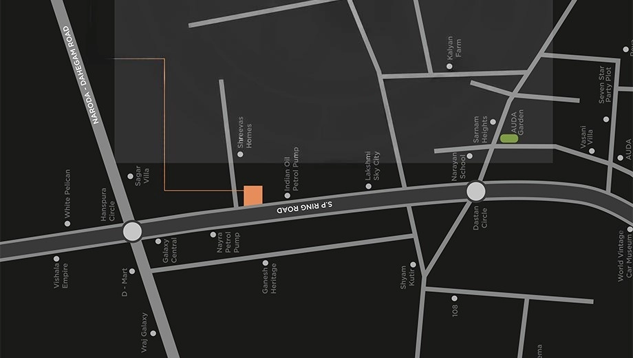 Location of Shree Oscar Miracle in Hanspura, Ahmedabad - Image 391256