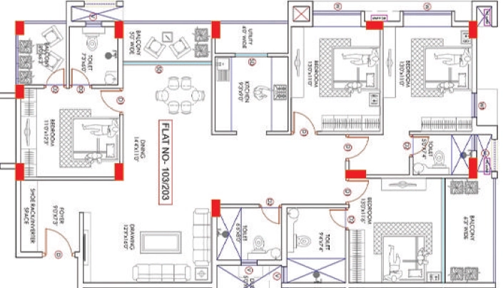 4 BHK Flat in Dream Tapovan in BJB Nagar, Bhubaneswar - Image 913007