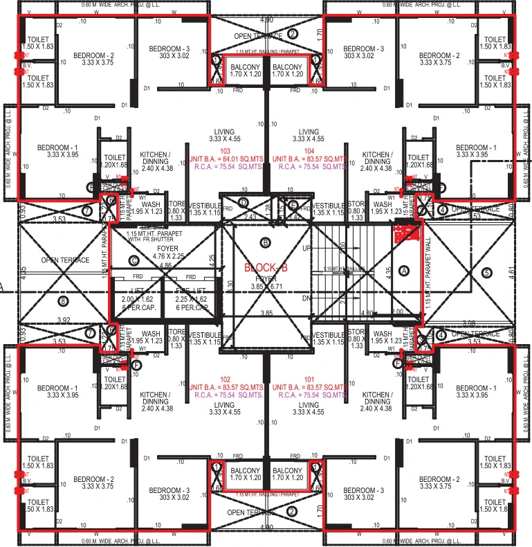Floor Plan of Pratham Benison in Shela, Ahmedabad - Image 391364