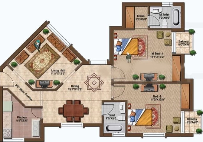 2 BHK Flat in RNG Metropolis High in Sundarpada, Bhubaneswar - Image 913015