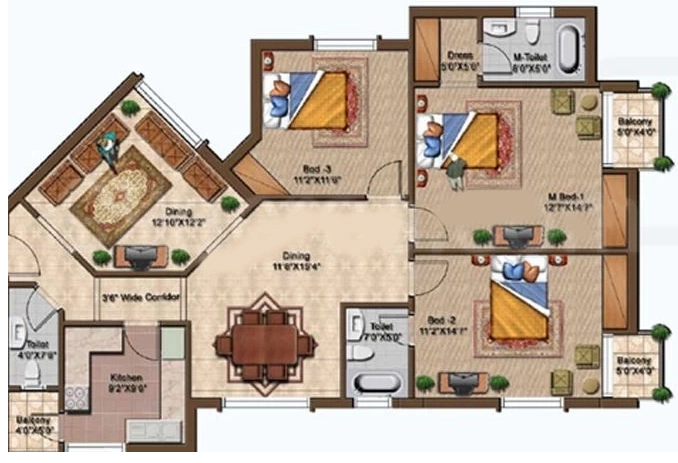 3 BHK Flat in RNG Metropolis High in Sundarpada, Bhubaneswar - Image 913016