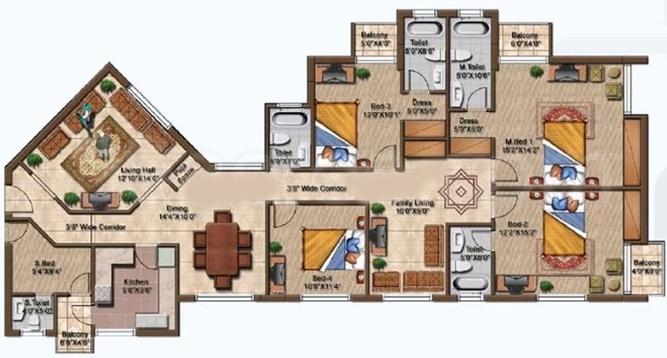 4 BHK Flat in RNG Metropolis High in Sundarpada, Bhubaneswar - Image 913018