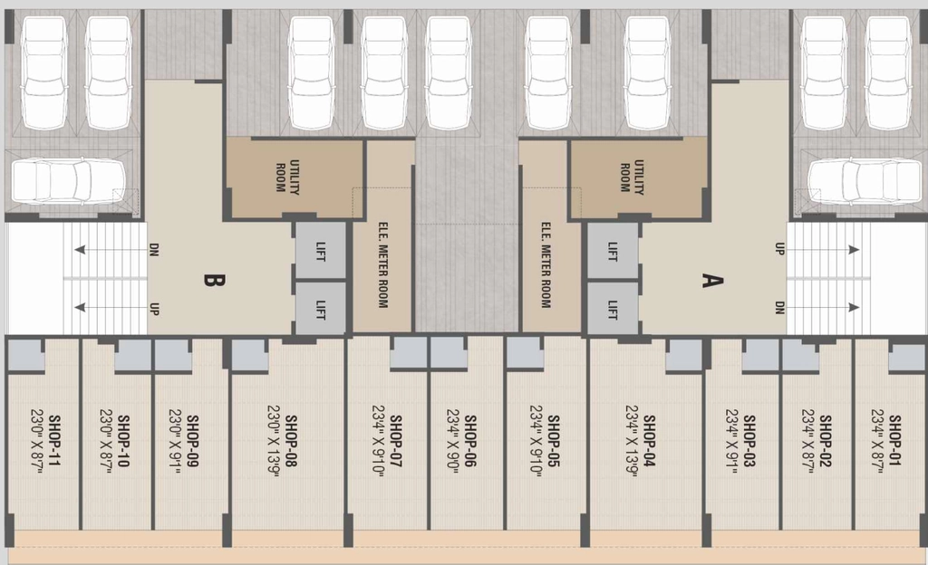Floor Plan of Commercial Shiv Pratham Glory in Vinzol, Ahmedabad - Image 397671