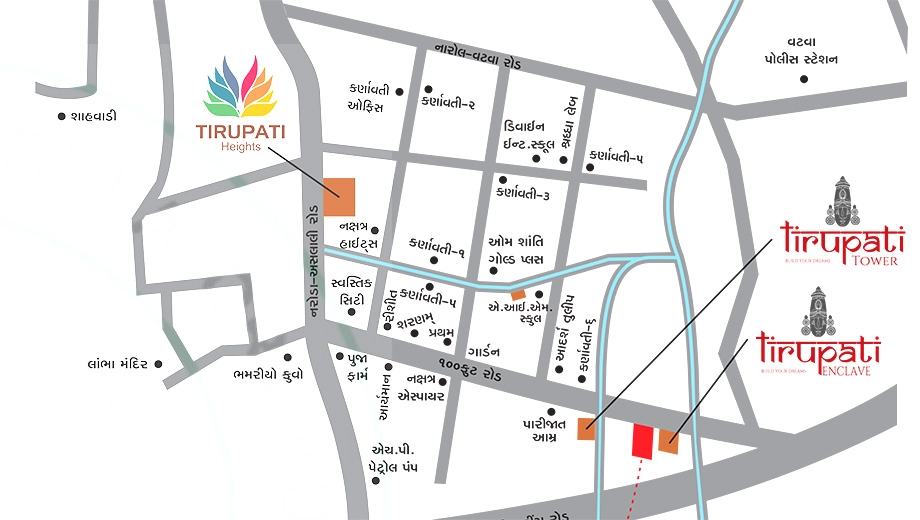 Location of Commercial Radhe Tirupati Sky - Image 391395