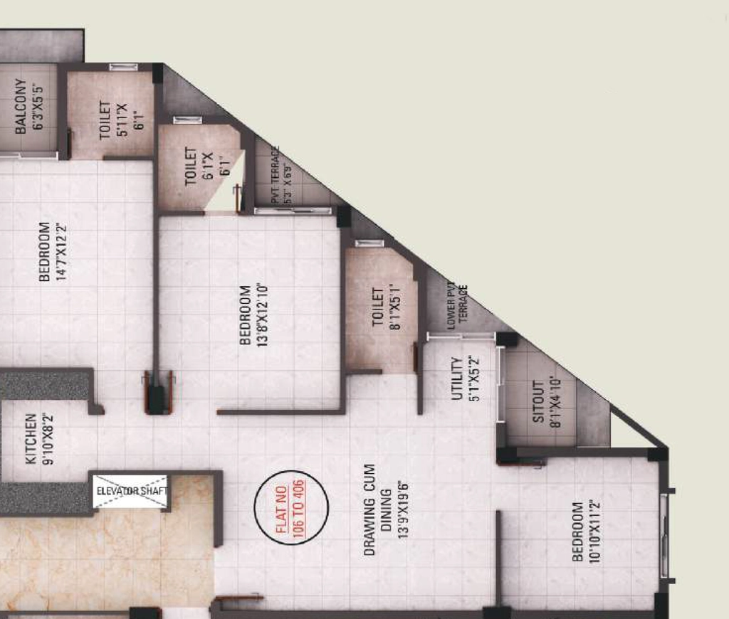 3 BHK Flat in MKNK Urban Paradise in Sundarpada, Bhubaneswar - Image 913013