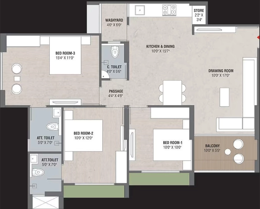 3 BHK Flat in Rashmi Riesen in Shela, Ahmedabad - Image 912930