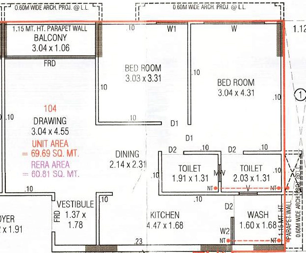 2 BHK Flat in Riaana Ananta in Memnagar, Ahmedabad - Image 912969