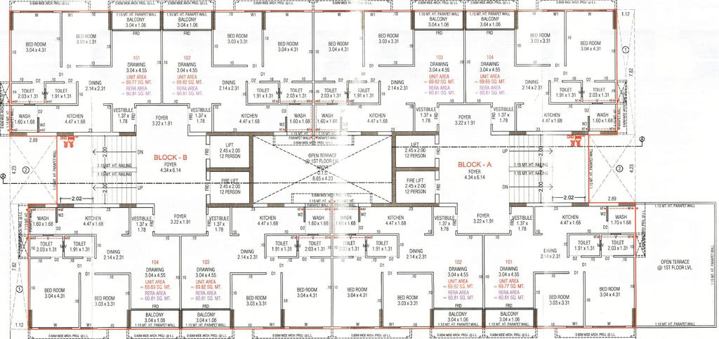Floor Plan of Riaana Ananta in Memnagar, Ahmedabad - Image 391547