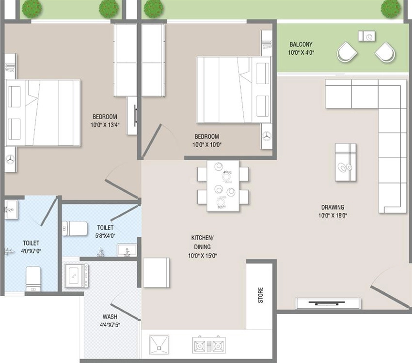 2 BHK Flat in S Shyam Sharnam in Kathwada, Ahmedabad - Image 912987