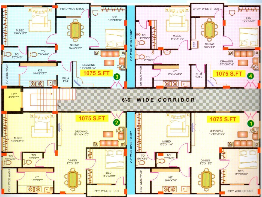 Floor Plan of Nirvana Trident in Pragathi Nagar, Hyderabad - Image 391677