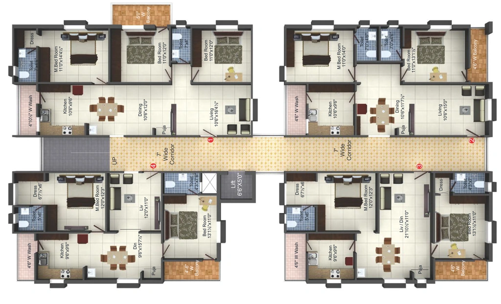 Floor Plan of Sai Oxyrich in Pragathi Nagar, Hyderabad - Image 391682