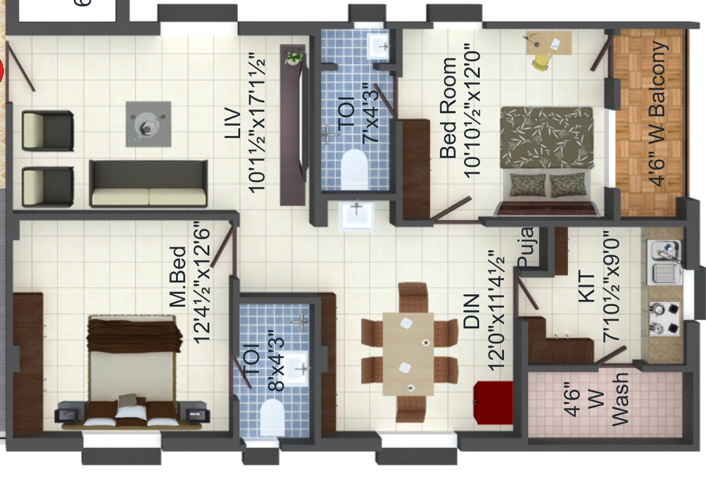 2 BHK Flat in Sai Park View in Pragathi Nagar, Hyderabad - Image 913027