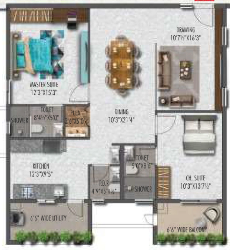 2 BHK Flat in Apple Eleganza in Mokila, Hyderabad - Image 913034
