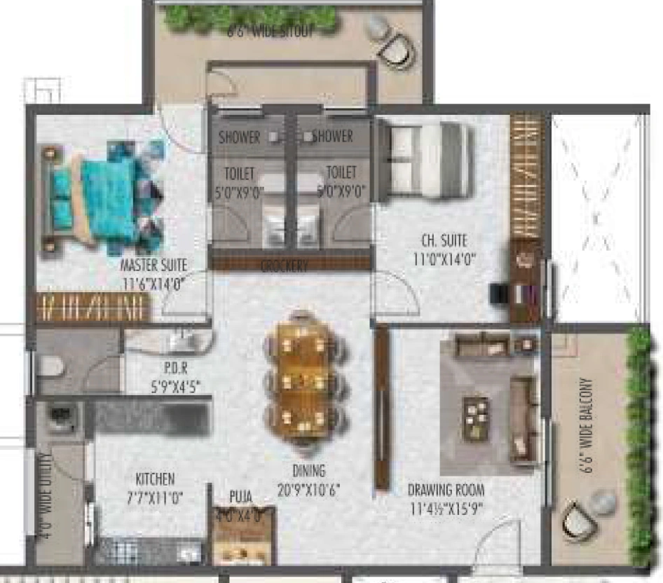 2 BHK Flat in Apple Eleganza in Mokila, Hyderabad - Image 913036