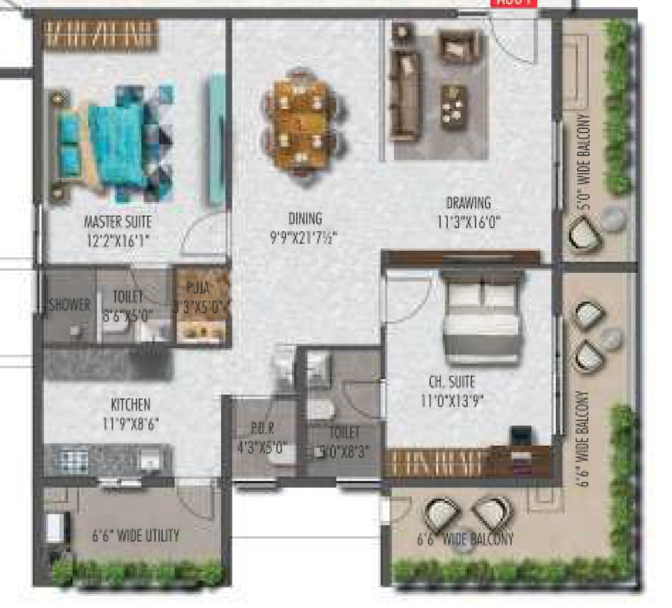 2 BHK Flat in Apple Eleganza in Mokila, Hyderabad - Image 913037