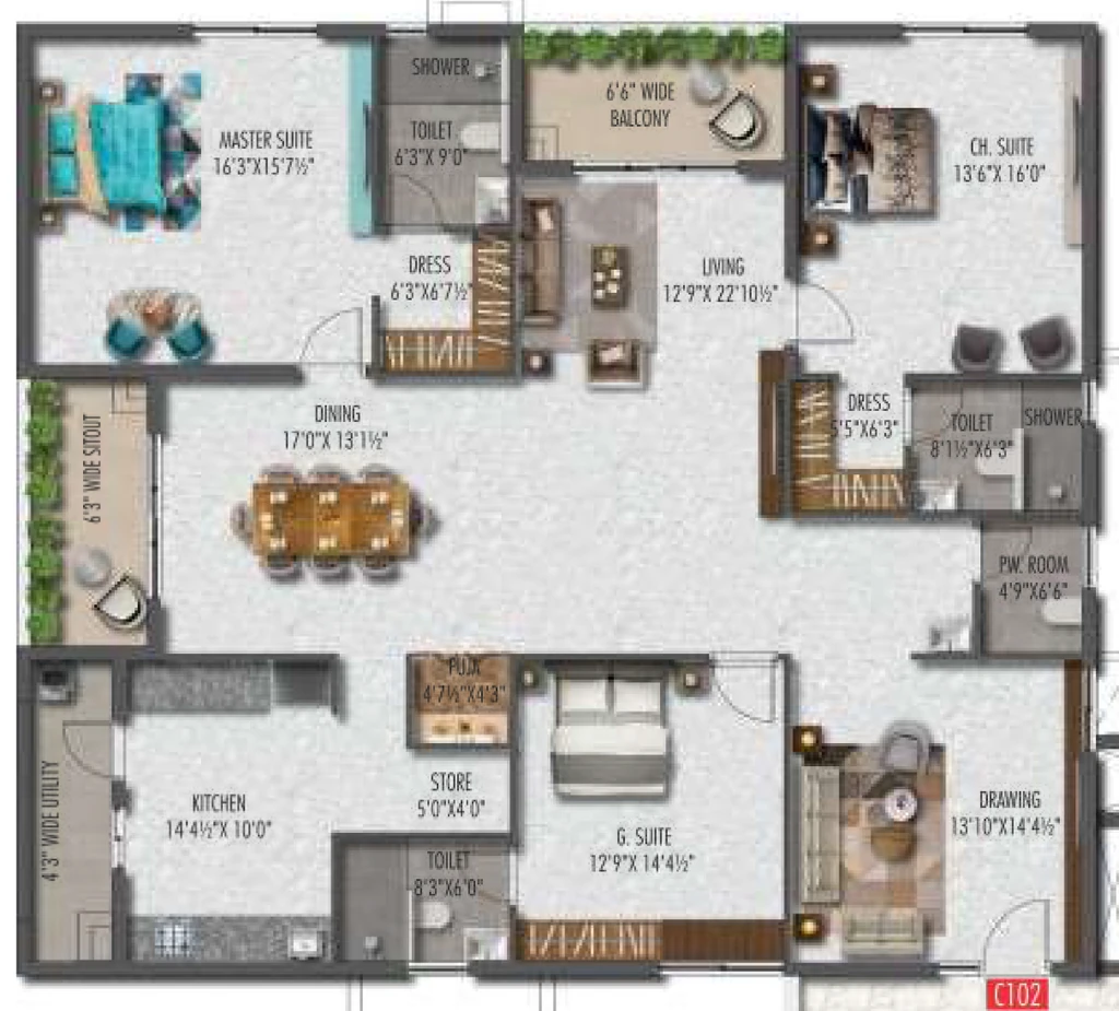 3 BHK Flat in Apple Eleganza in Mokila, Hyderabad - Image 913039