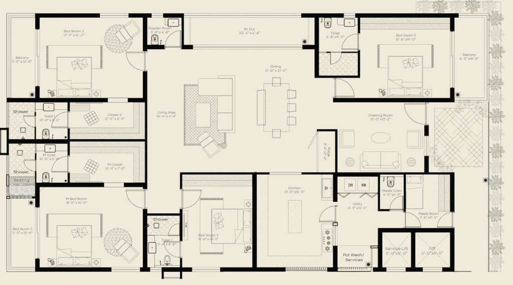 4 BHK Flat in Arkon Manan in Puppalaguda, Hyderabad - Image 913041