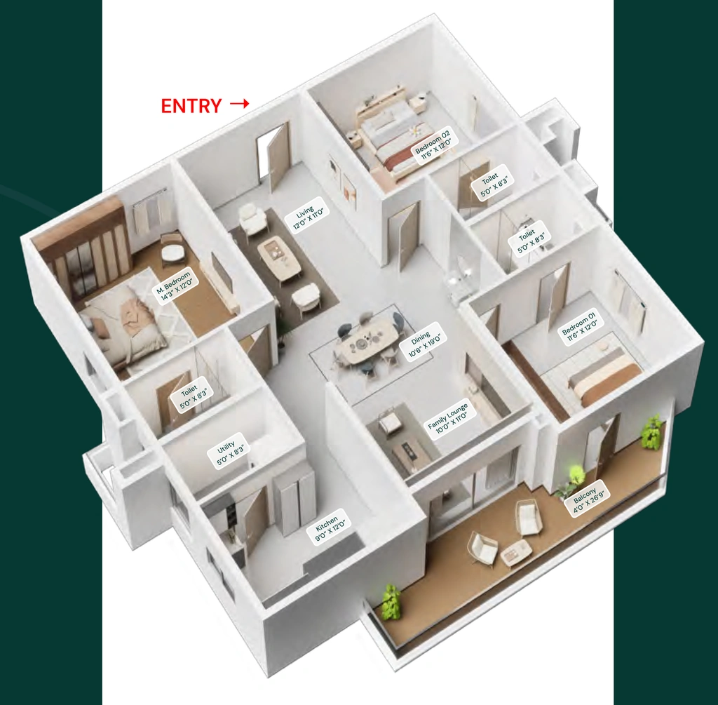 3 BHK Flat in Bonsai Fern in Tellapur, Hyderabad - Image 913048