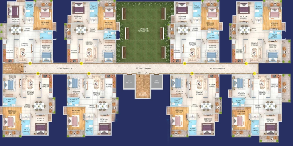 Floor Plan of Maurya Crystal Paradise in Deedarganj, Patna - Image 392030
