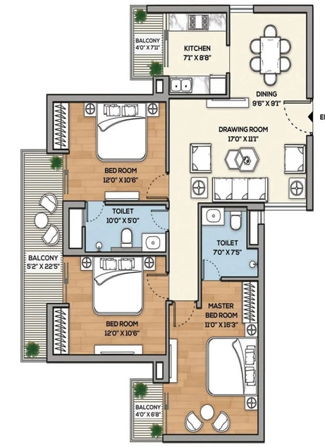 3 BHK Flat in Mundeshwari Megapolis in Danapur, Patna - Image 913148