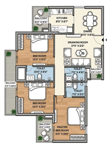3 BHK Flat in Mundeshwari Megapolis in Danapur, Patna - Image 913149