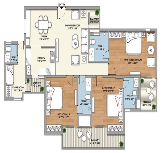 3 BHK Flat in Mundeshwari Megapolis in Danapur, Patna - Image 913151