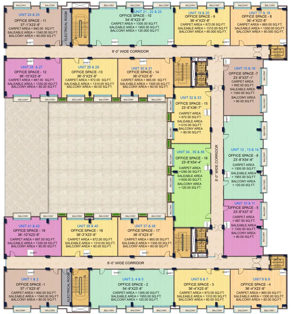 Floor Plan of BBD Times Square in Vibhuti Khand, Lucknow - Image 391817