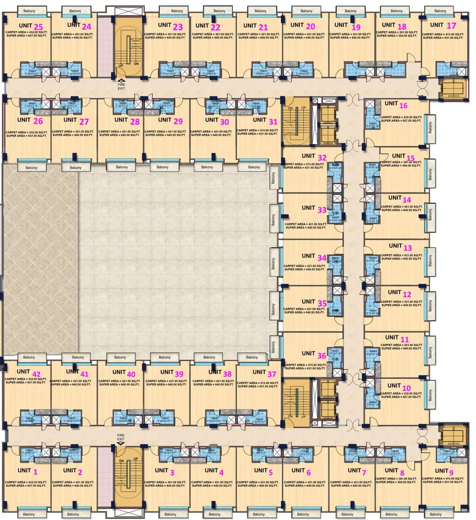 Floor Plan of BBD Times Square in Vibhuti Khand, Lucknow - Image 391818