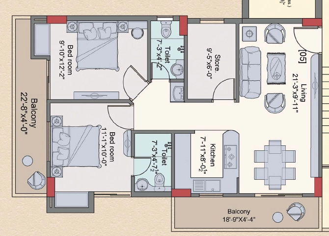 2 BHK Flat in Yash Raj Green Meadows in Danapur, Patna - Image 913131