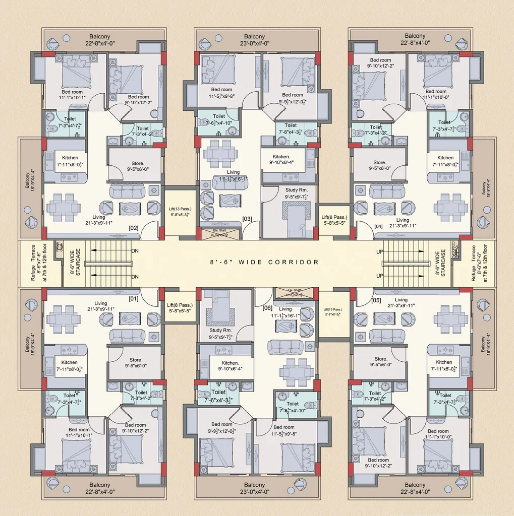Floor Plan of Yash Raj Green Meadows in Danapur, Patna - Image 391958