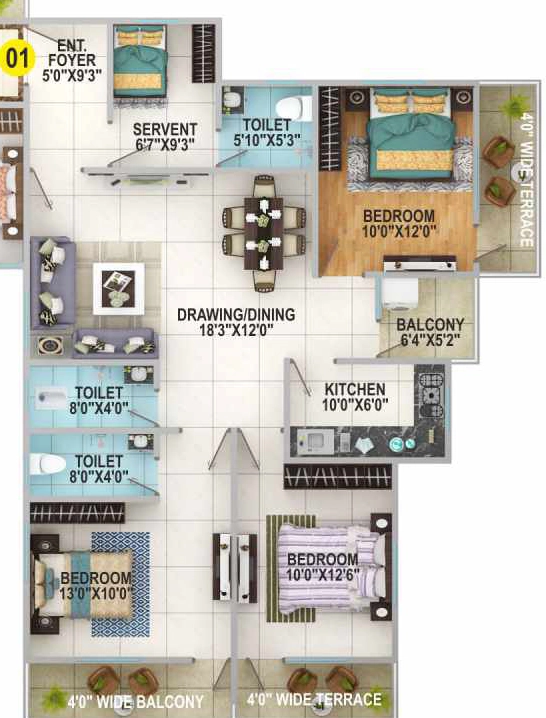3 BHK Flat in Kula Sapphire in Danapur, Patna - Image 913165