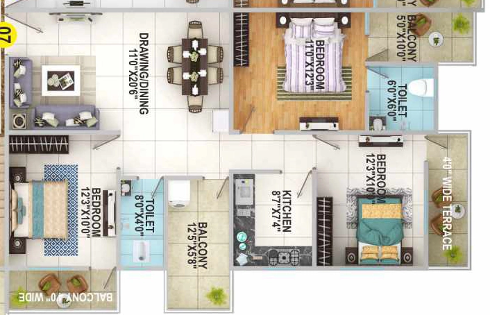 3 BHK Flat in Kula Sapphire in Danapur, Patna - Image 913164