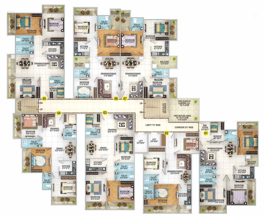 Floor Plan of Kula Sapphire in Danapur, Patna - Image 392045