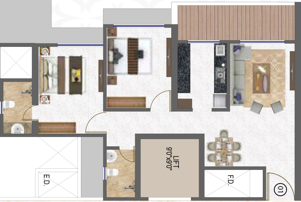 2 BHK Flat in Dream Atlantis in Kalyan West, Thane - Image 913093