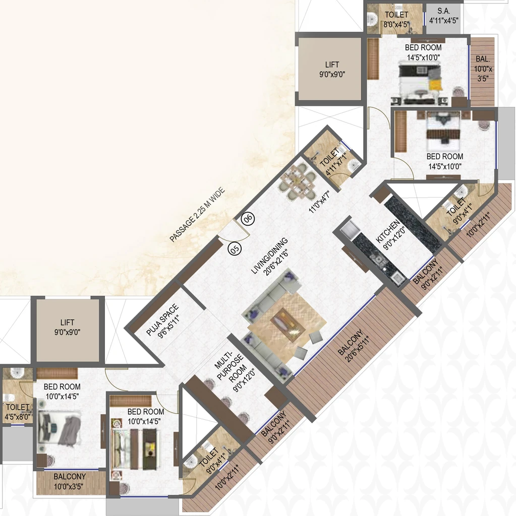 4 BHK Flat in Dream Atlantis in Kalyan West, Thane - Image 913095