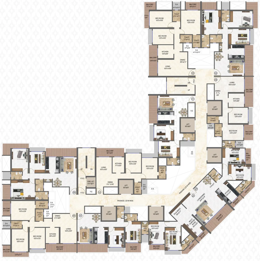 Floor Plan of Dream Atlantis in Kalyan West, Thane - Image 391860