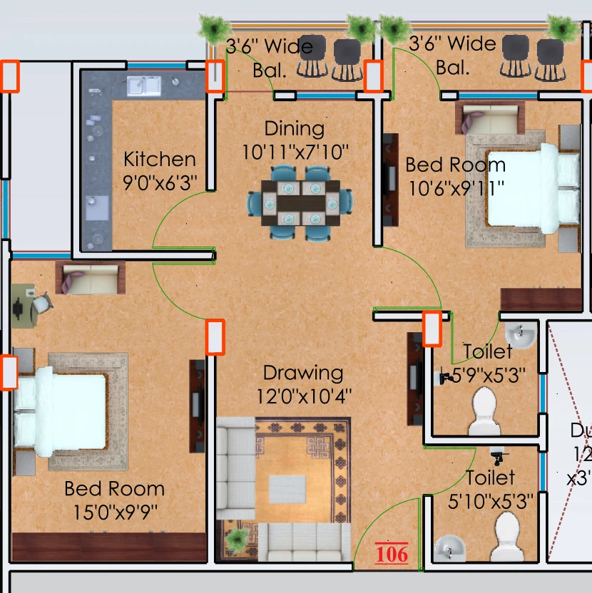 2 BHK Flat in Kula Naivedyam Residency in Danapur, Patna - Image 913243